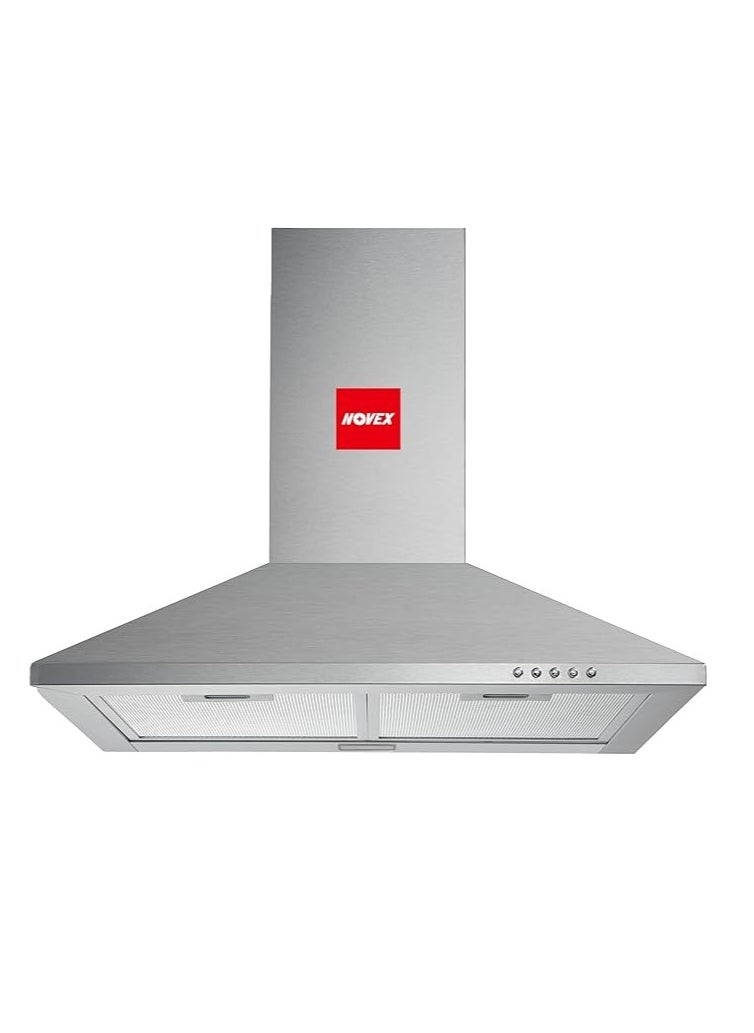 NOVEX - Chimney Cooker Hood 90CM Electronic Control 4 Speed Silver - Image 1