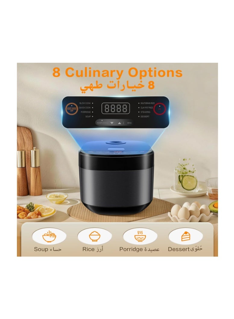 ROYALSTAR Electric Rice Cooker with Steamer and Measuring Cup, 5L Capacity Rice Cooker Steamer, Non Stick Inner Pot,24h Keep Warm and 15h Timer, 8 Menu Modes for Healthy Food,Soup,Vegetables,Cake - Image 5