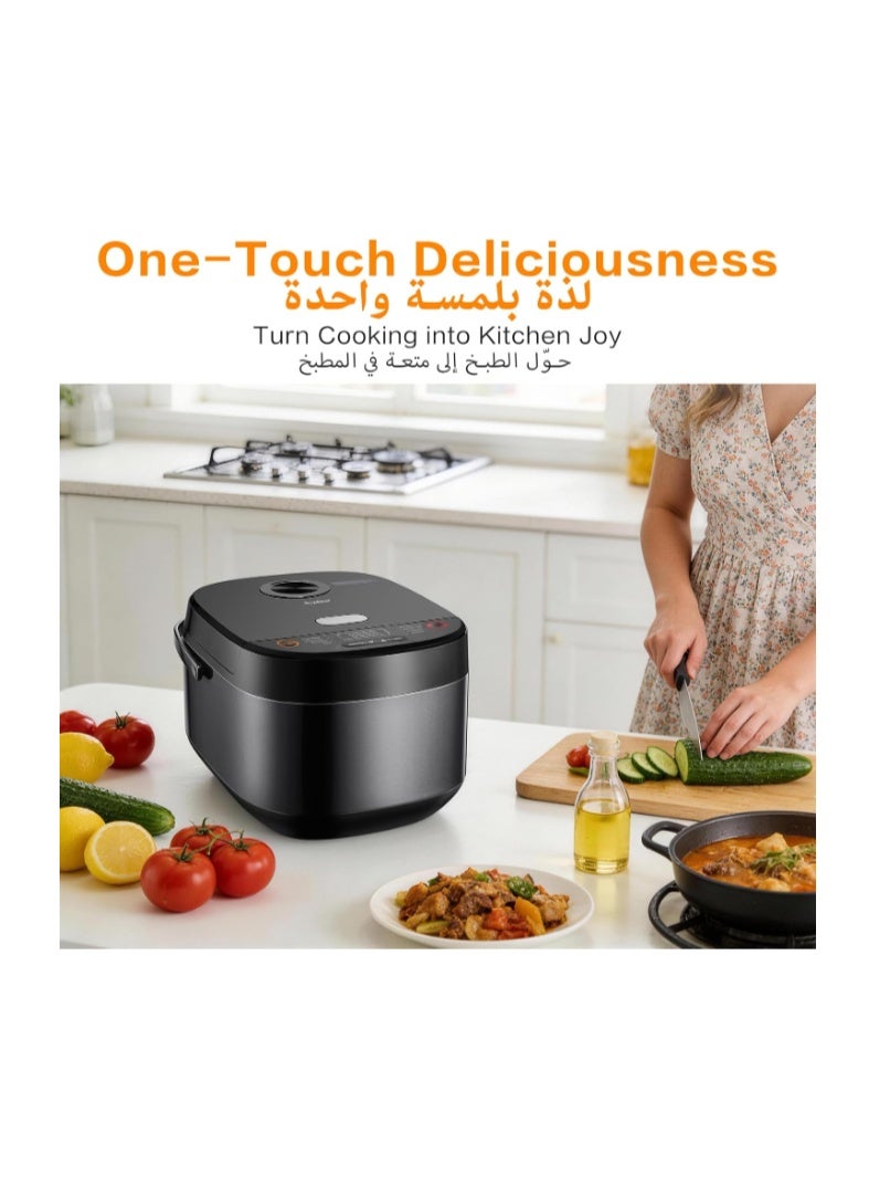 ROYALSTAR Electric Rice Cooker with Steamer and Measuring Cup, 5L Capacity Rice Cooker Steamer, Non Stick Inner Pot,24h Keep Warm and 15h Timer, 8 Menu Modes for Healthy Food,Soup,Vegetables,Cake - Image 2