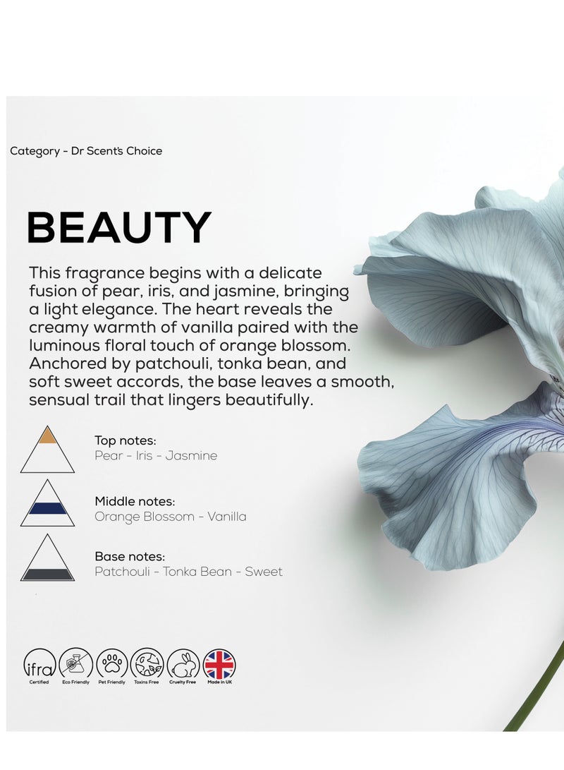 Dr Scent Diffuser Aroma Beauty, Feel the Sweet Notes of Pear, With Blooming Delicate Notes of Iris Jasmine and Finishing with Tonka Bean (170ml) - Image 2