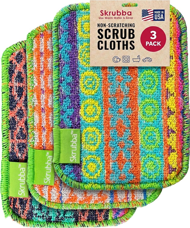 Wet-it! Skrubba 3-Pack Reusable Dish Scrubbers – Non-Scratch Scouring Pads for Kitchen & Household - Image 1