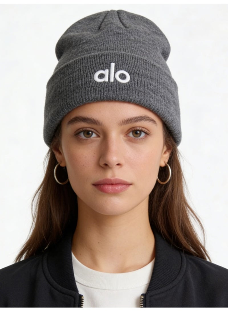 Alo World knitted hats for men and women wool hats with big heads around their faces, cold hats, outdoor cold-proof and warm pullovers in autumn and winter. - Image 1