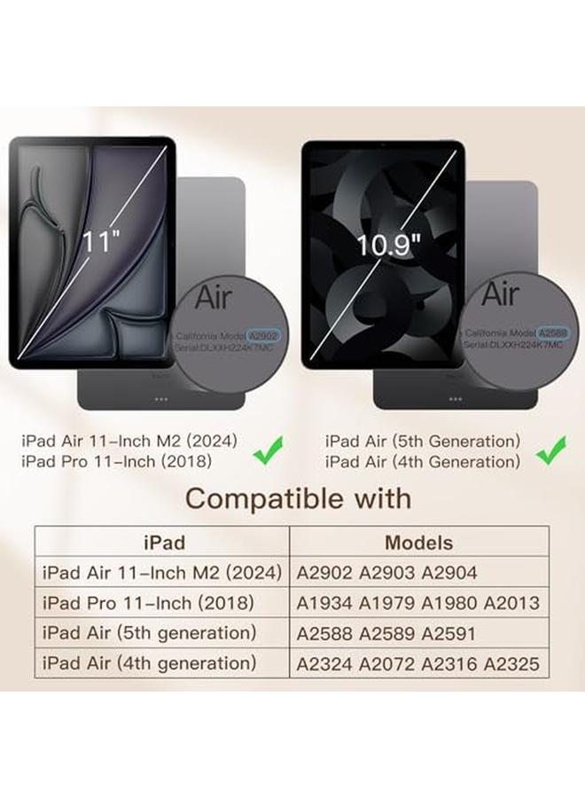 جي تيك جراب مغناطيسي لجهاز iPad Air 11 بوصة M2 2024 وipad Air 5 4 2022 2020 5Th 4Th 10.9 بوصة وipad Pro 11 2018 وغطاء لوحي رفيع بملحق مغناطيسي أسود - Image 2