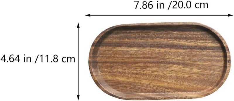 DOITOOL 6PCS Small Wooden Serving Platters for Tea or Coffee Oval Wooden Serving Trays Kitchen Counter for Serving Food for Appetizer or VegetablesParties - Image 3