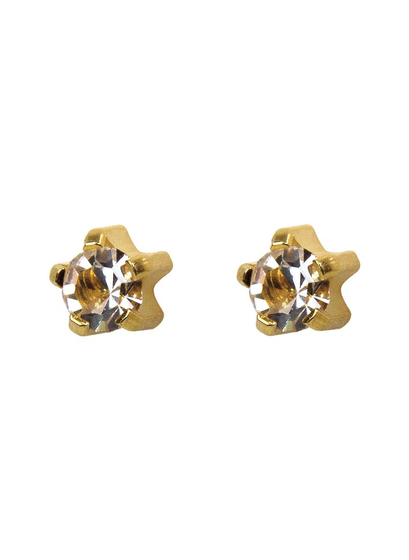 MediSystem Earrings 24K Gold Plated Tiffany 4mm Crystal 12 pieces  - Image 1