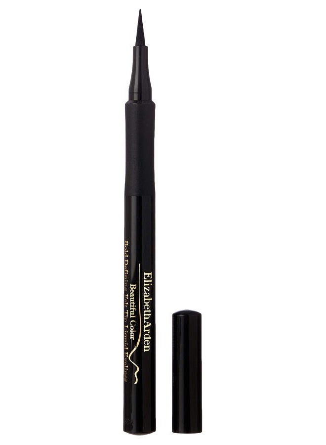 Elizabeth Arden Beautiful Color Bold Defining Felt Tip Liquid Eyeliner, Seriously Black, 0.41 oz. - Image 1
