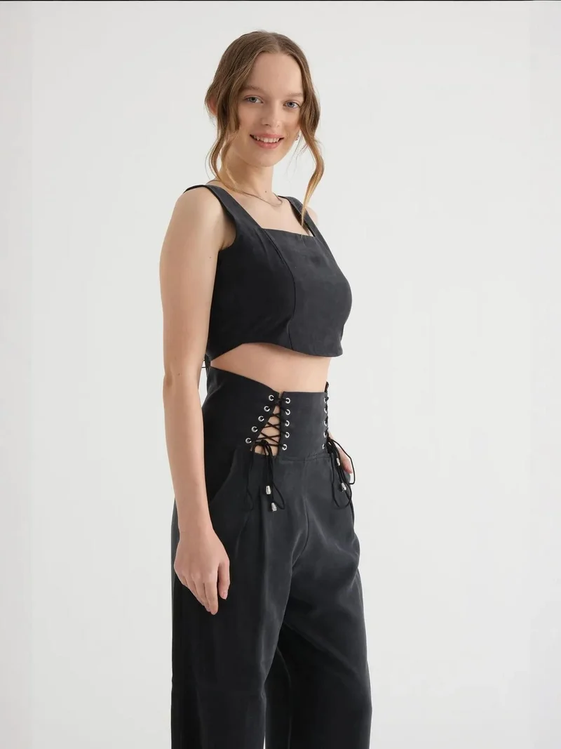 HICCUP Square Neck Corset Crop Top
