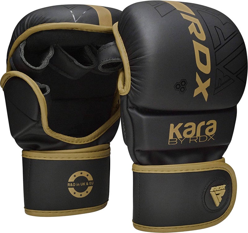 RDX MMA Gloves Sparring Grappling, Hybrid Open Palm Martial Arts Mitts Men Women, Maya Hide Leather Wrist Support, Cage Fighting Combat Sports Boxing Glove Training, Muay Thai, Punching Bag Kickboxing - Image 1