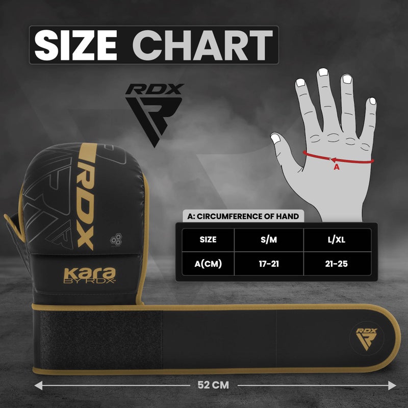 RDX MMA Gloves Sparring Grappling, Hybrid Open Palm Martial Arts Mitts Men Women, Maya Hide Leather Wrist Support, Cage Fighting Combat Sports Boxing Glove Training, Muay Thai, Punching Bag Kickboxing - Image 4