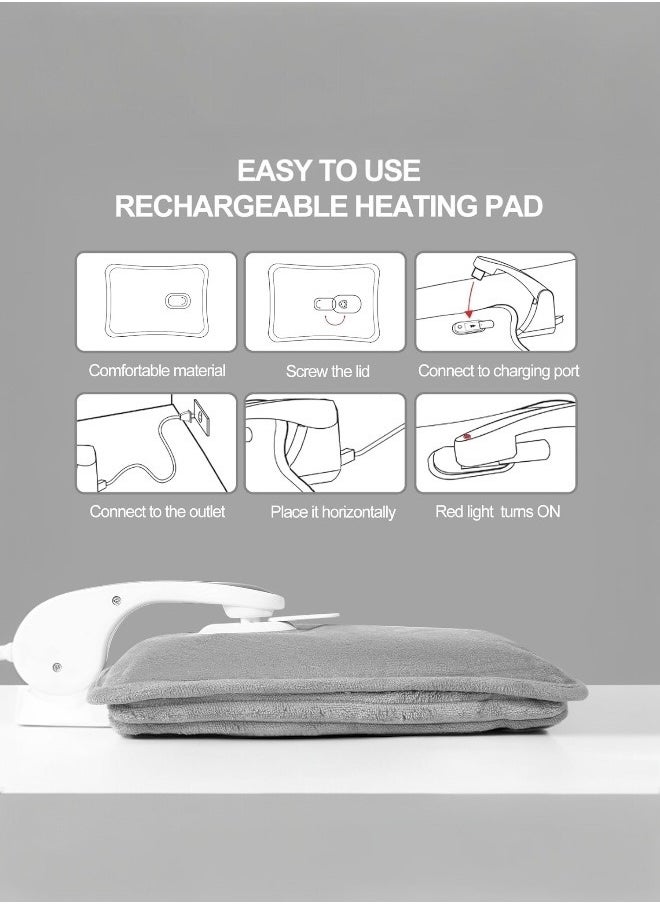 Breeze & Ripplez Breeze & Ripplez™ Dual comfort electric rechargeable heating water bag soft fleece cover for pain relief advanced leak proof technology fast heating large size  - Image 5