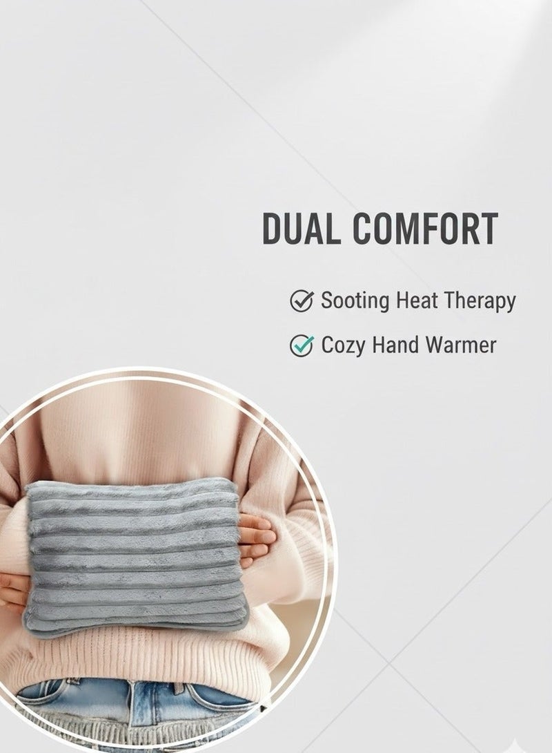 Breeze & Ripples™ Dual comfort electric rechargeable heating water bag soft fleece cover for pain relief advanced leak proof technology fast heating large size - Image 4