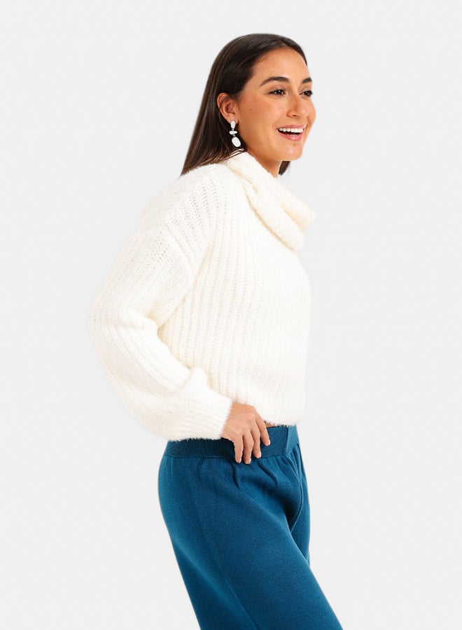 Carina Cropped Cowl Neck Pullover - Image 3