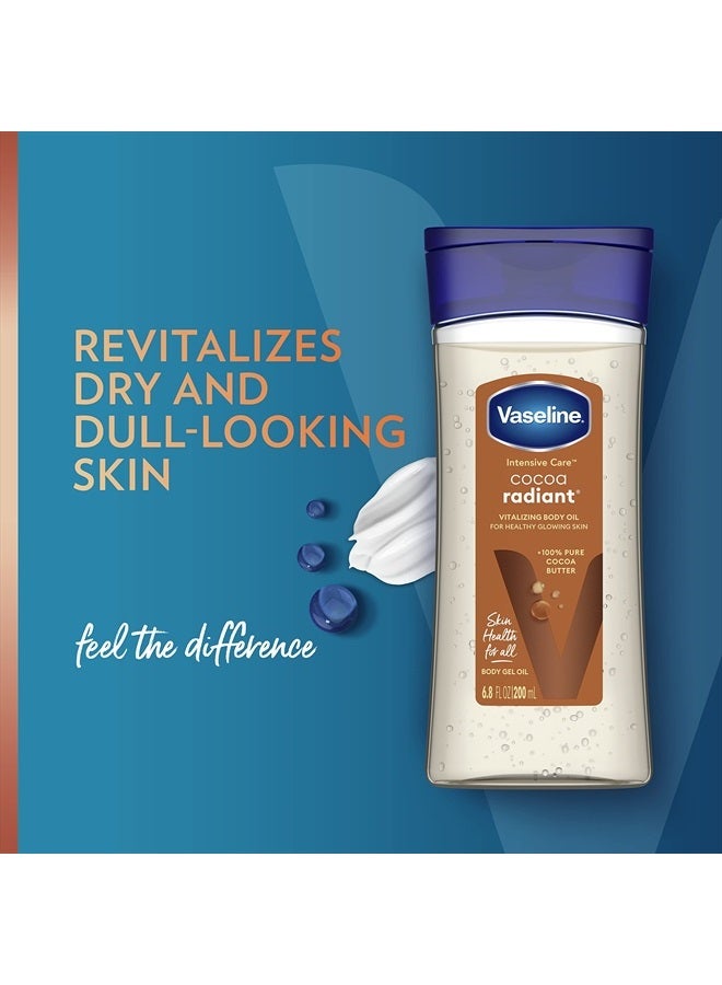 Vaseline جل زيت الجسم الكاكاو المكثف للبشرة المتألقة 3 قطع زيت الجسم مصنوع من زبدة الكاكاو النقية 100% + زيوت مغذية 6.8 أونصة - Image 5