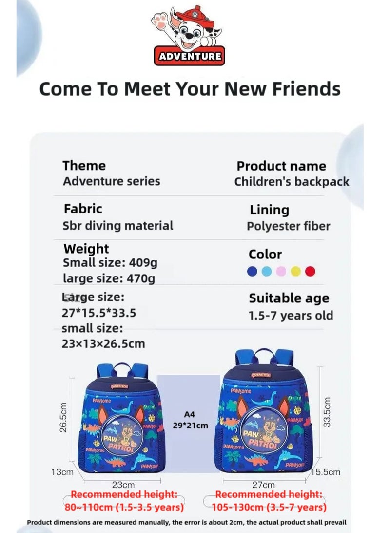 PAW PATROL Kids Backpack,Kindergarten Waterproof Bag,Lightweight Backpack,Travel Bag for Baby Girls Boys 2-8 Years(Red Large) - Image 5