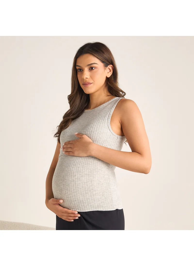 Splash FAV Ribbed Maternity Camisole with Round Neck
