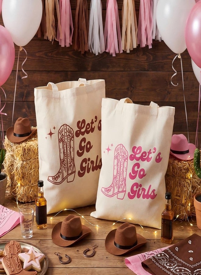 SilTriangle 8 Pcs Cowgirl Bachelorette Tote Bags Let's Go Girls Bridesmaid Gift Bags Western Cowgirl Last Rodeo Bachelorette Party Favor for Wedding Engagement Bridal Shower Party Decor Supplies - Image 2