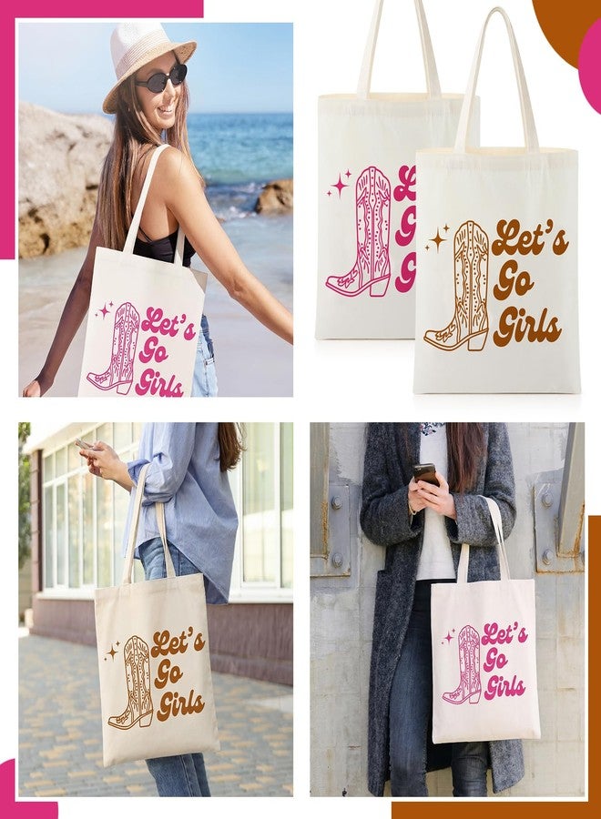 SilTriangle 8 Pcs Cowgirl Bachelorette Tote Bags Let's Go Girls Bridesmaid Gift Bags Western Cowgirl Last Rodeo Bachelorette Party Favor for Wedding Engagement Bridal Shower Party Decor Supplies - Image 5