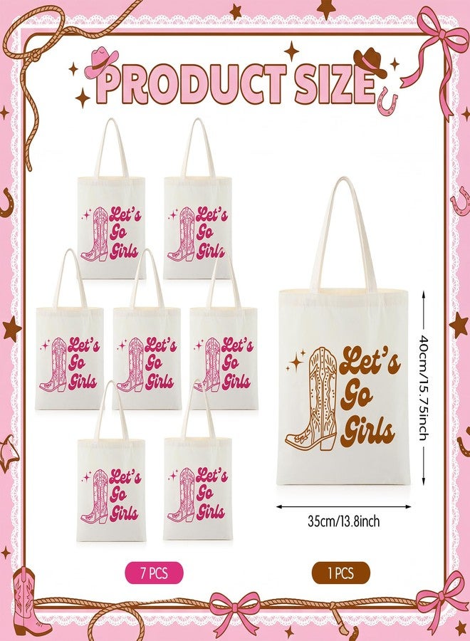 SilTriangle 8 Pcs Cowgirl Bachelorette Tote Bags Let's Go Girls Bridesmaid Gift Bags Western Cowgirl Last Rodeo Bachelorette Party Favor for Wedding Engagement Bridal Shower Party Decor Supplies - Image 3