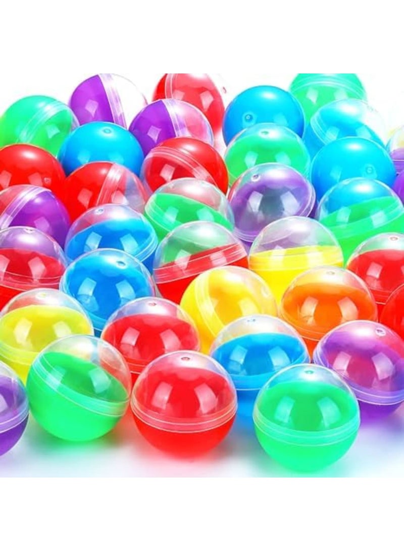 SYOSI 150 Pcs Gumball Vending Machine Capsules - Empty Clear Colored Round Containers, Random Colors Plastic Containers Toy for Candy Party Favor Prizes & Party Favors (1.3 Inch) - Image 1