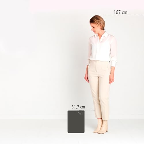Brabantia Bo Small LiftOpen Trash Can 18 Gal 7L White WallMountableFree Standing Bedroom Bathroom Nursery Trash Can Removable Inner Bucket NonSlip Base Trash Bags - Image 3