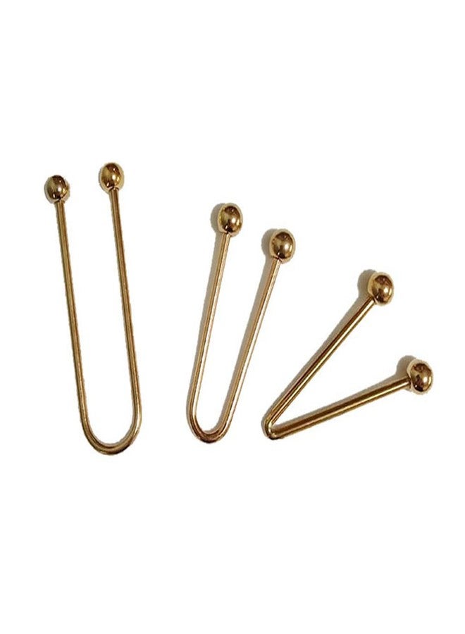 Teensery 3 Pcs Metal Swimsuit Collar Fasteners U Shaped V Shaped Bikini Pins Clips for Women Girls Costume Accessory, Gold - Image 1