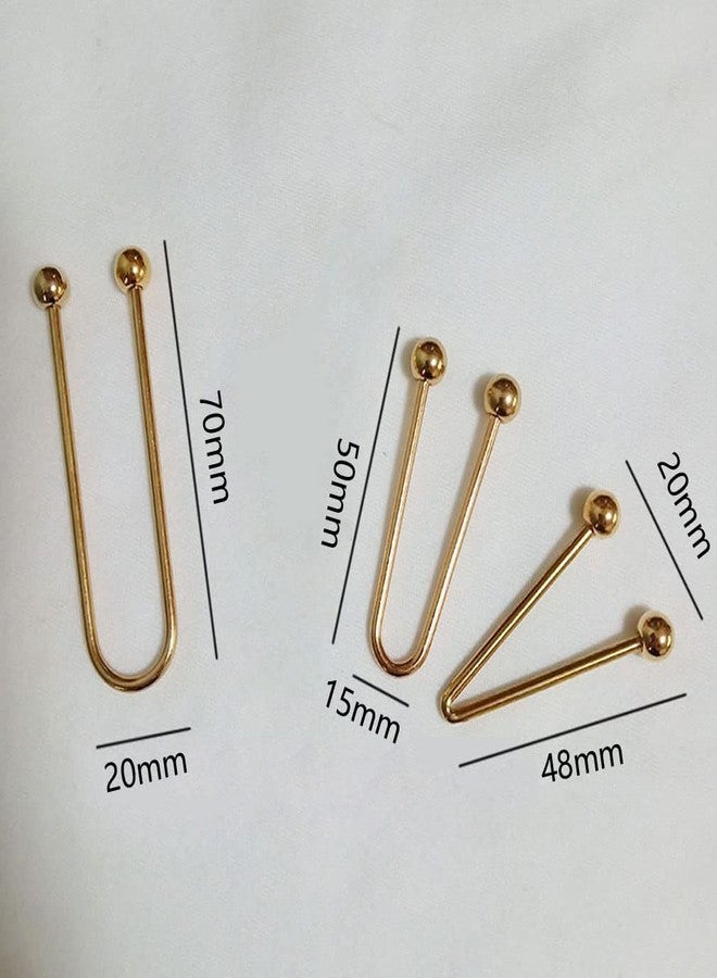 Teensery 3 Pcs Metal Swimsuit Collar Fasteners U Shaped V Shaped Bikini Pins Clips for Women Girls Costume Accessory, Gold - Image 2