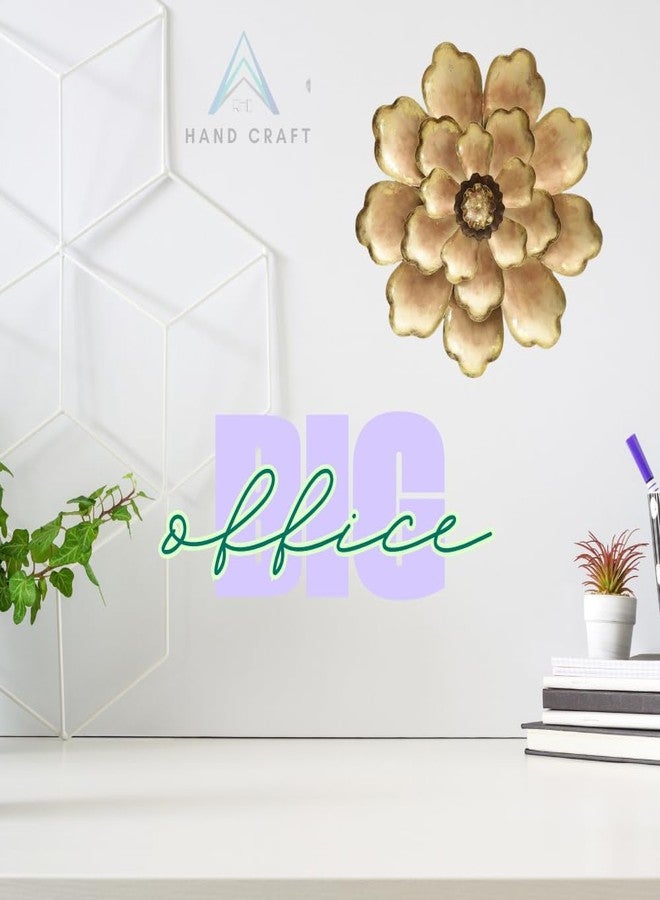 RHD Metal Abstract/Wall Sculptures/Wall hanging/Wall art Multicolor for home decoration/Living Room/office/cafe/Bedroom Decoration -SHINE FLOWER (Gold) - Image 4