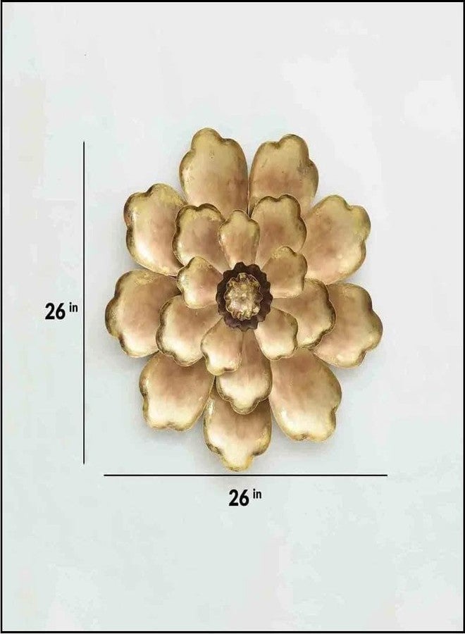 RHD Metal Abstract/Wall Sculptures/Wall hanging/Wall art Multicolor for home decoration/Living Room/office/cafe/Bedroom Decoration -SHINE FLOWER (Gold) - Image 5