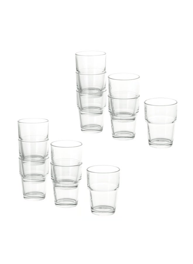 REKO Stackable Drinking Glass, Clear, 17 cl (6-pack), Set of 2 - Image 1