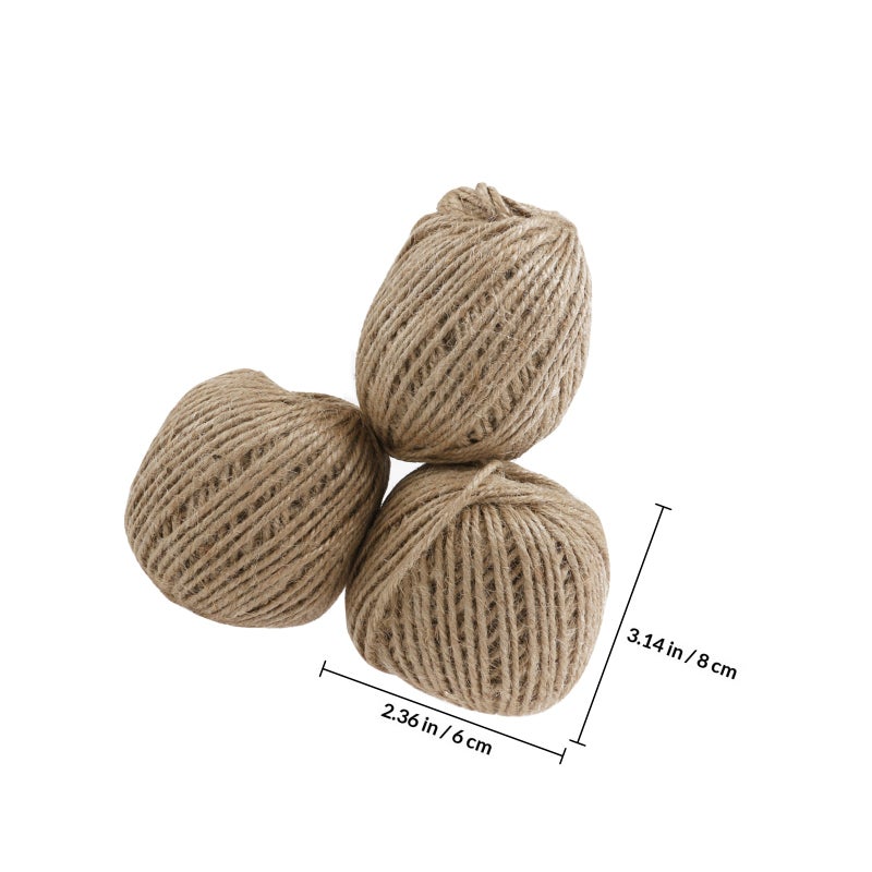 3 Rolls of 55M Natural Jute Twine for DIY Arts and Crafts / Industrial Packing Materials / Gardening Applications - Image 2