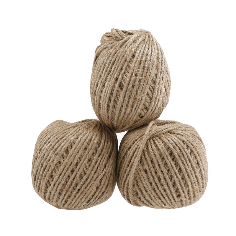 3 Rolls of 55M Natural Jute Twine for DIY Arts and Crafts / Industrial Packing Materials / Gardening Applications - Image 1