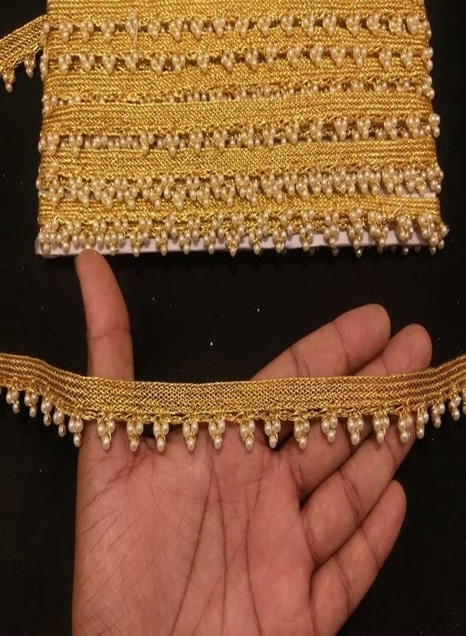 PREMDAS LACES Tassel Latkan Lace Border 9 Meter Polyester Fringe Jhallar for Saree Blouse Dupatta Lehenga Dress Craft Decoration (Gold) - Image 5