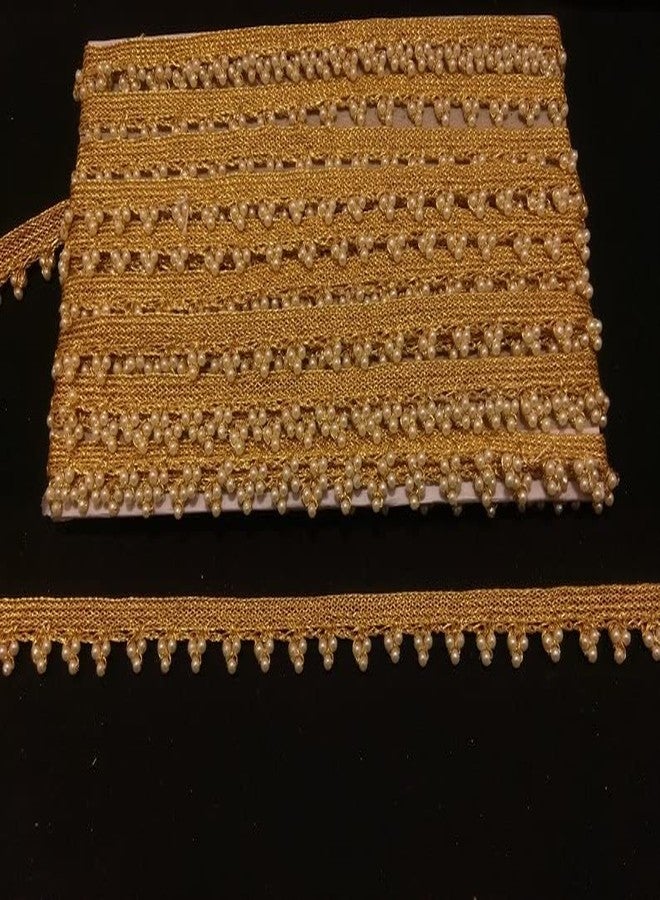 PREMDAS LACES Tassel Latkan Lace Border 9 Meter Polyester Fringe Jhallar for Saree Blouse Dupatta Lehenga Dress Craft Decoration (Gold) - Image 3