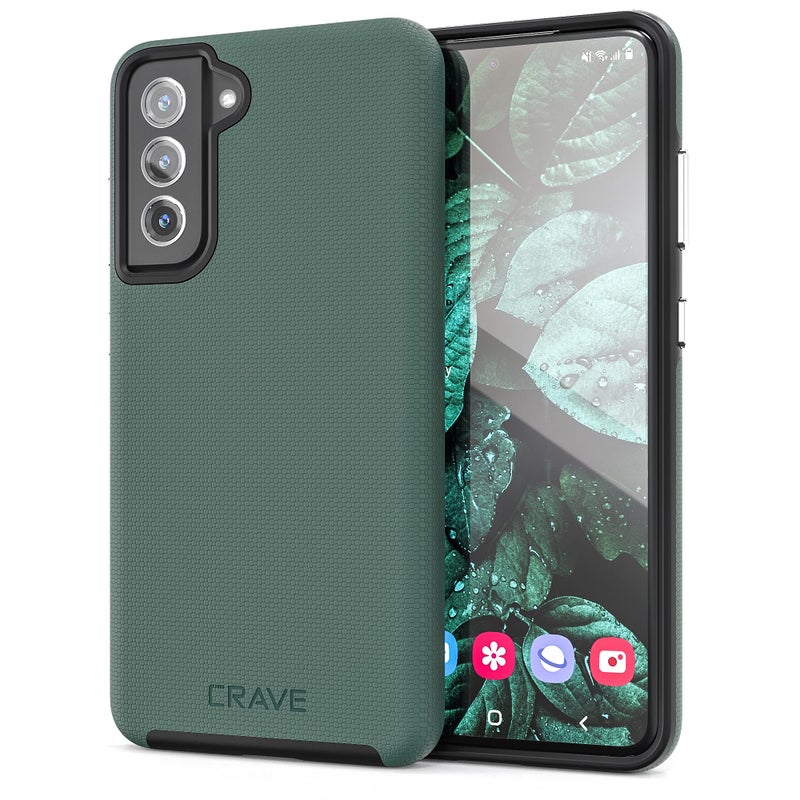 Crave for Galaxy S21 FE Case, Shockproof Protection Dual Layer for Samsung Galaxy S21 FE 5G (6.4 inch) - Forest Green - Image 1