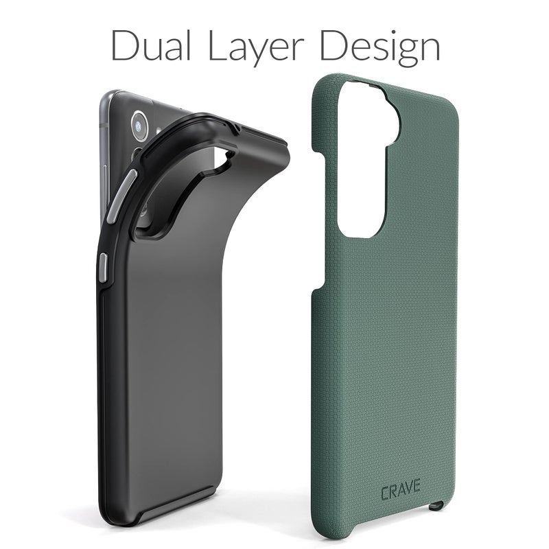 Crave for Galaxy S21 FE Case, Shockproof Protection Dual Layer for Samsung Galaxy S21 FE 5G (6.4 inch) - Forest Green - Image 4