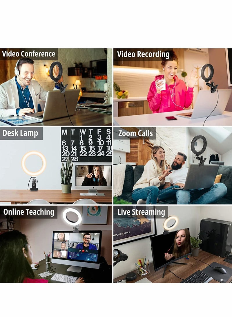 KASTWAVE Video Conference Lighting Led Selfie Ring Light Webcam Light with 3 Light Modes 10 Level Dimmable for Video Conference Zoom Calls Live Streaming Photography Online Teaching Dimmable Webcam - Image 4