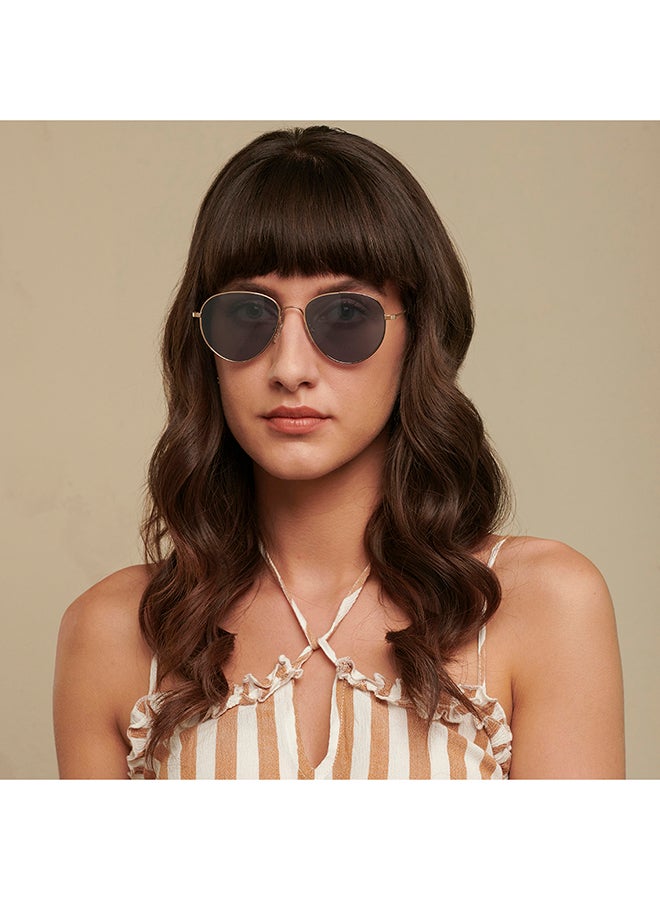 John Jacobs Unisex John Jacobs | Gold - Brown - Grey | Solid Full Rim Round Stylish & Premium Sunglasses | JJ Tints | Polarized and 100% UV Protected | Men & Women | Medium | JJ S13871-C1 - Image 5