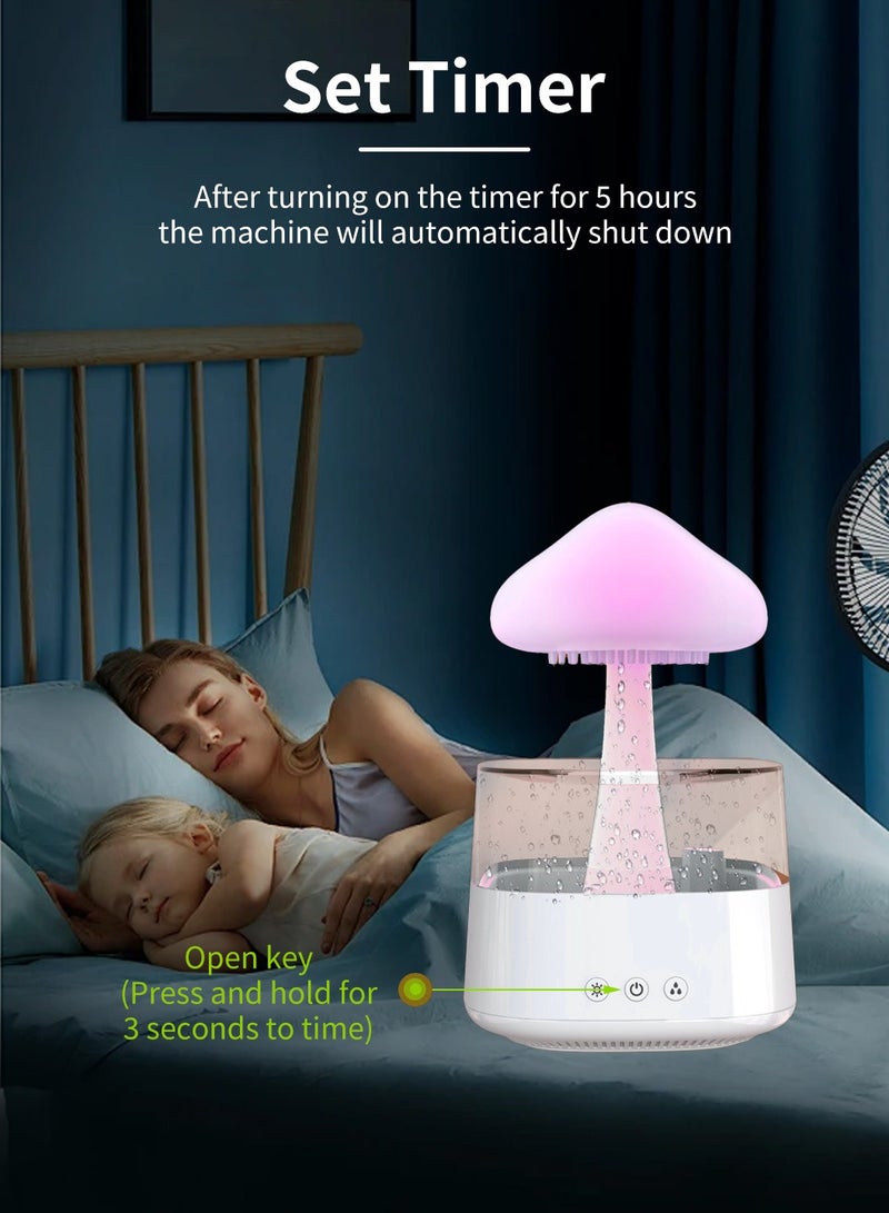 LEOKOR Humidifier with 7 Colors LED Lights Essential Oil Diffuser Raindrop Humidifier Auto Shut-Off Waterfall Lamp Quiet Humidifier for Sleeping - Image 2