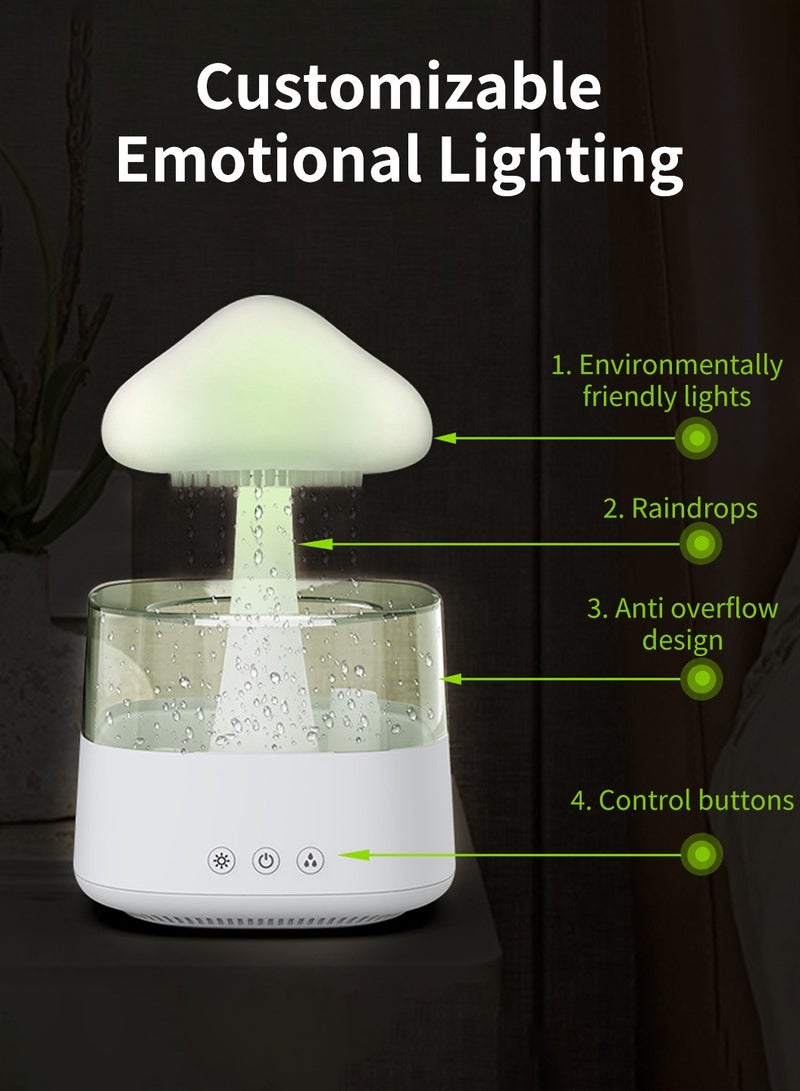 LEOKOR Humidifier with 7 Colors LED Lights Essential Oil Diffuser Raindrop Humidifier Auto Shut-Off Waterfall Lamp Quiet Humidifier for Sleeping - Image 3
