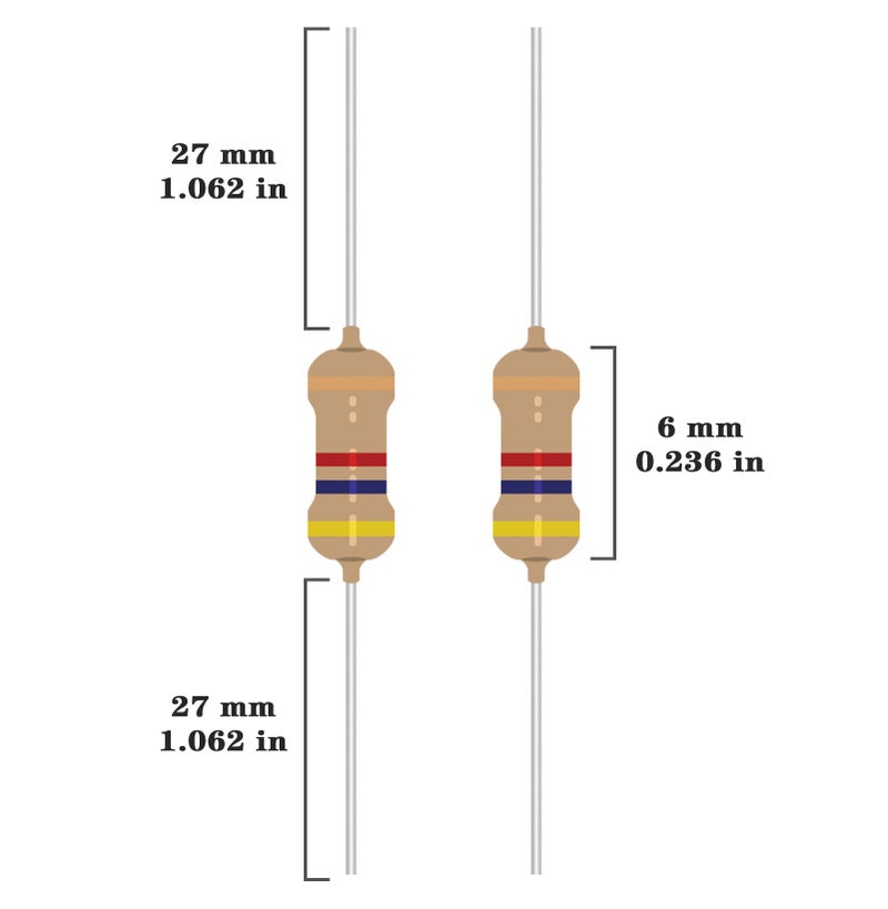 ALLECIN 50 Values 1/4W 0 Ohm to 10M Ohm ±5% Carbon Film Resistor Assorted 1/4 Watt Common Fixed Resistors Assortment Kit - Image 3