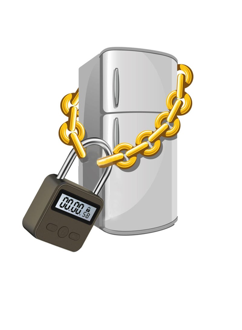 Y&D Metal Time Padlock - Multi-Function Timer Lock 99 Hours Max Timing with Electronic LCD Timed Display Micro USB Rechargeable  - Image 3