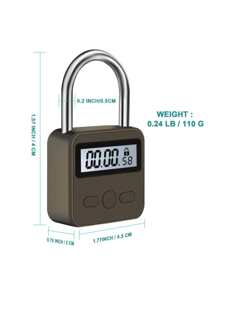 Y&D Metal Time Padlock - Multi-Function Timer Lock 99 Hours Max Timing with Electronic LCD Timed Display Micro USB Rechargeable  - Image 5