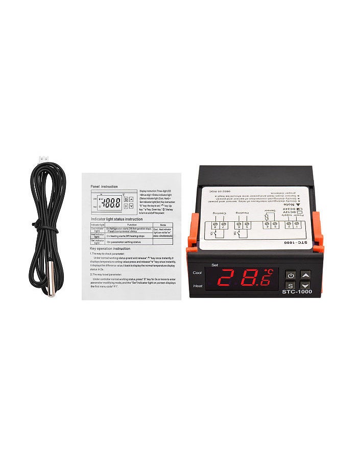 Generic - Digital Temperature Controller STC-1000 Intelligent Temperature Regulator DC 24V Refrigerator Thermostat Support Heating/Cooling/Temperature Correction/Delayed Start/High or Low Temperature Alarm - Image 1