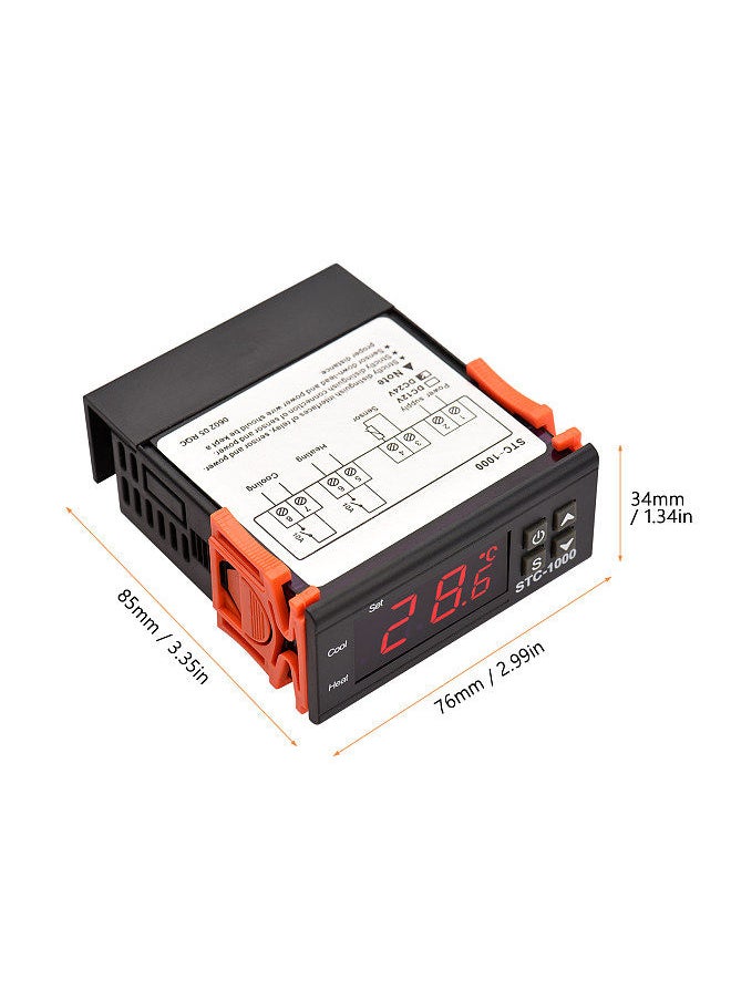 Generic - Digital Temperature Controller STC-1000 Intelligent Temperature Regulator DC 24V Refrigerator Thermostat Support Heating/Cooling/Temperature Correction/Delayed Start/High or Low Temperature Alarm - Image 1