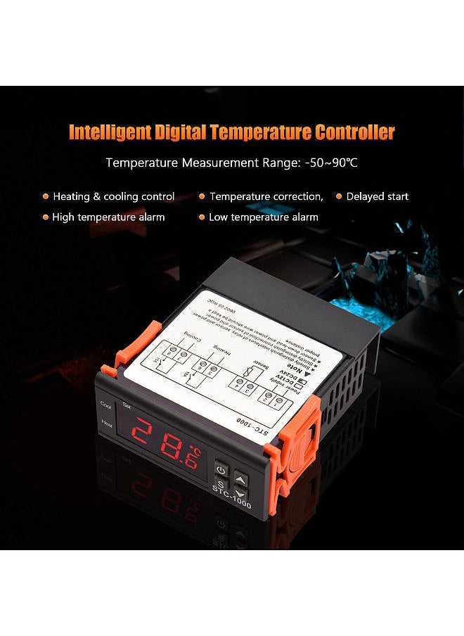 Generic - Digital Temperature Controller STC-1000 Intelligent Temperature Regulator DC 24V Refrigerator Thermostat Support Heating/Cooling/Temperature Correction/Delayed Start/High or Low Temperature Alarm - Image 1