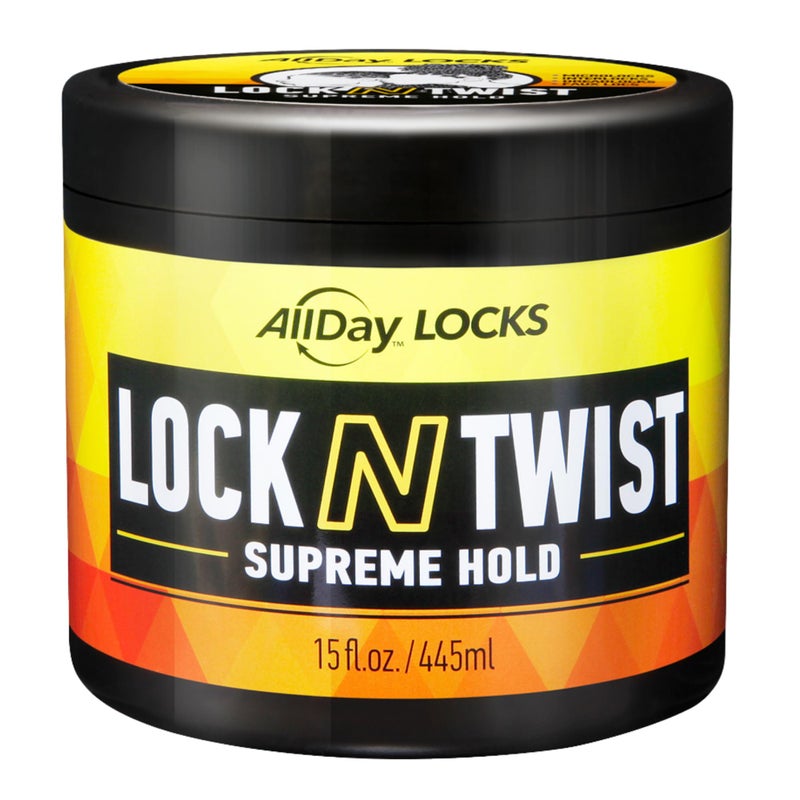 AllDay Locks Lock N Twist Supreme Hold - Extreme Styling Control for Locs, Microlocs, Twists, and Retwists, Provides Edge Control, Strong Hair Gel for Women and Men - 15 oz Jar - Image 1