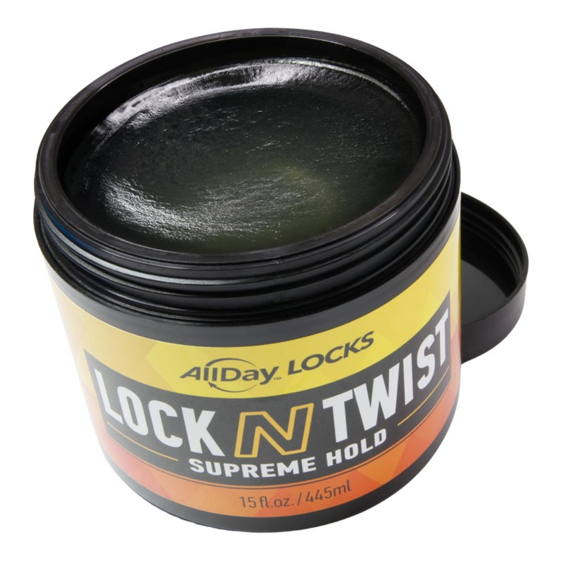 AllDay Locks Lock N Twist Supreme Hold - Extreme Styling Control for Locs, Microlocs, Twists, and Retwists, Provides Edge Control, Strong Hair Gel for Women and Men - 15 oz Jar - Image 2