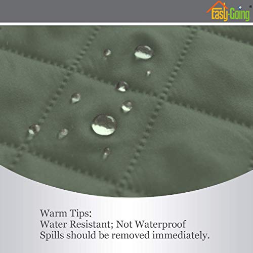 Easy-Going Reversible Oversized Couch Cover for 3 Cushion Couch Sofa Cover for Dogs Water Resistant Furniture Protector Cover with Foam Sticks for Pet (Oversized Sofa, Greyish Green/Beige) - Image 4