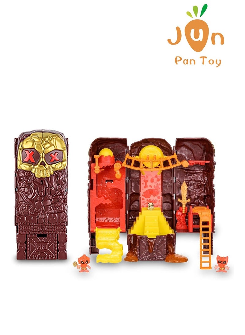 تريجير X أصلي Moose Toys Treasure X Lost Landsبرج الحمم البركانية في جزيرة الجمجمة طقم ألعاب مغامرة 15 مستويات كنز ذهبي للعبة مجسمات هدايا أولاد - Image 1