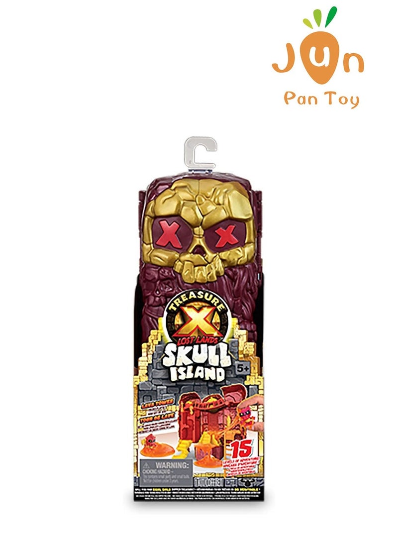 تريجير X أصلي Moose Toys Treasure X Lost Landsبرج الحمم البركانية في جزيرة الجمجمة طقم ألعاب مغامرة 15 مستويات كنز ذهبي للعبة مجسمات هدايا أولاد - Image 3